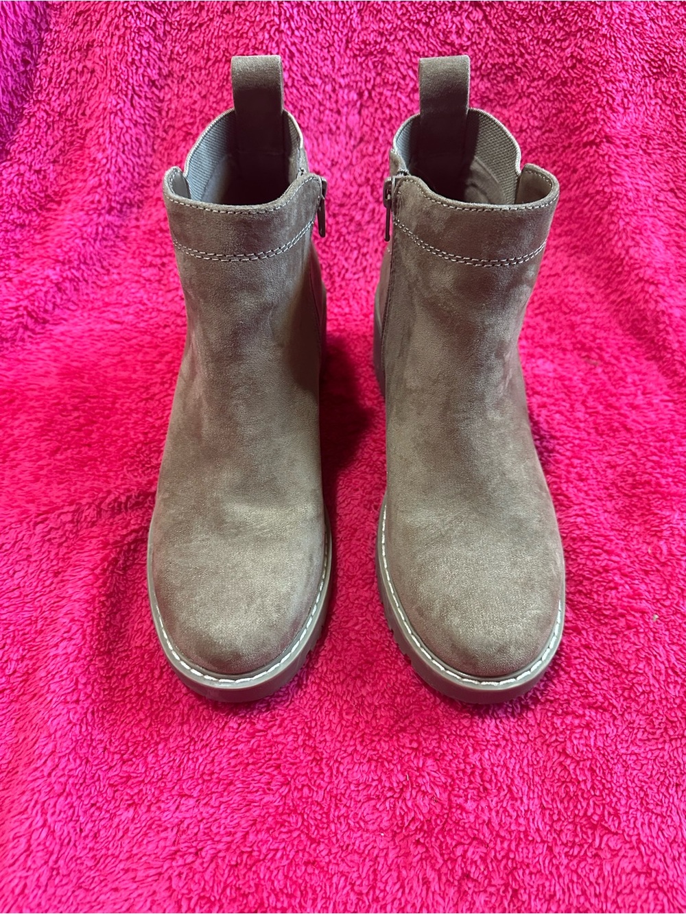 Sonoma Brown Suede Chelsea Ankle Booties